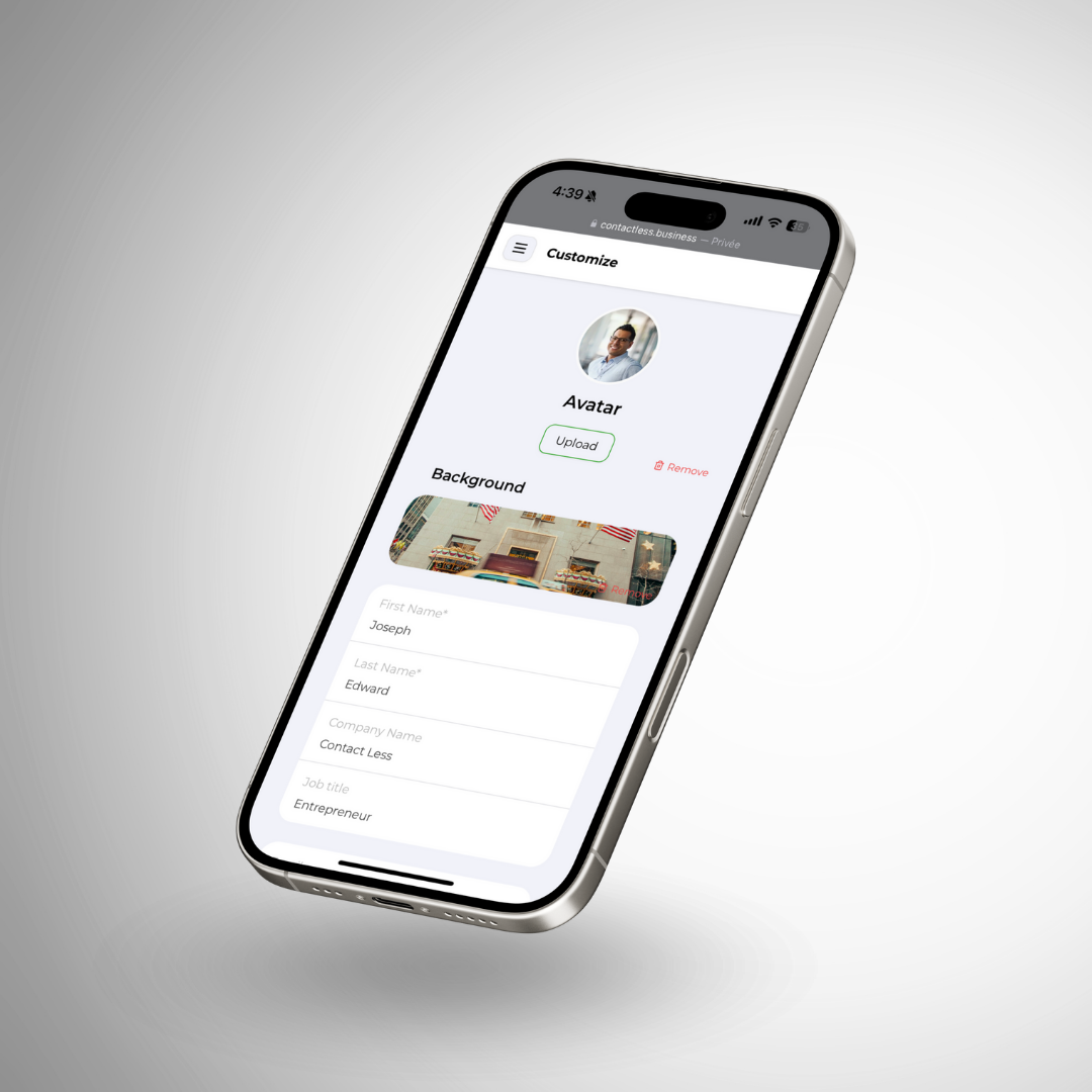 Smart Card - Business Card NFC - Contact Less PVC Classic